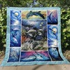 Moon Dolphin and Dolphin Couple Lo Quilt Blanket - Add Some Celestial Charm to Your Bedding with this Chic Quilt