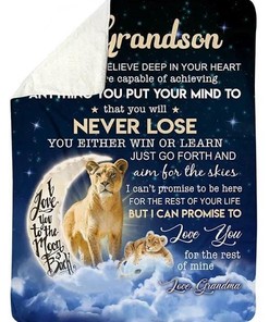 Moon Lions Fleece Blanket - Roar with pride with this Moon Lions fleece blanket, perfect for grandsons