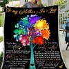 Mother-In-Law Thank You Mom Quilt Blanket with Heartwarming Quote, Perfect Gift for Mother's Day