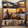 Motocross Sport Themed Quilt Blanket with Keywords