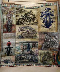 Motorcycle Alone In The Dust Quilt Bedding Set - Great for Fans of All Ages