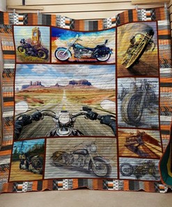 Motorcycle On Every Road Quilt Bedding Set - A Great Way to Stay Warm