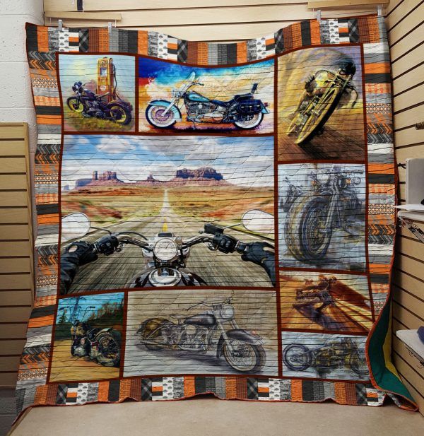 Motorcycle On Every Road Quilt Bedding Set - A Great Way to Stay Warm