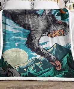 Mountain Monkeys And Moonlight Quilt Blanket