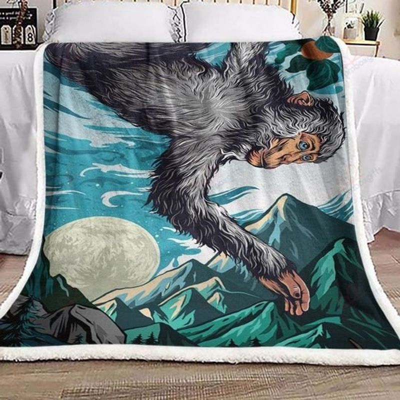 Mountain Monkeys And Moonlight Quilt Blanket