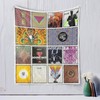 Music Goat Double Date Quilt Blanket with Musical Instruments Patterns