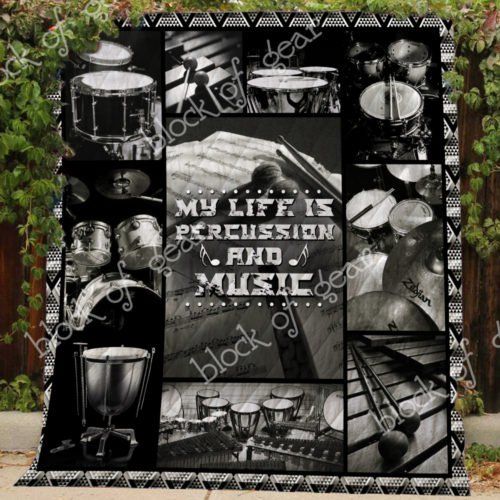 Music My Life Is Percussion And Music Quilt Bedding Set - Ideal For Musicians