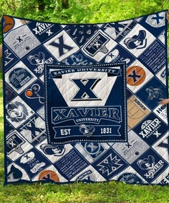 Musketeers Xavier Big X Ncaa Quilt Bedding Set with Soft Quilt Blanket for Fans