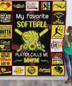 My Favorite Softball Player Calls Me Mom on a Bedding Set