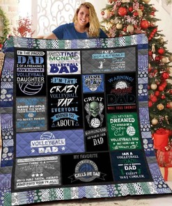My Favorite Volleyball Player Calls Me Dad Quilt Bedding Set for Sports Fans