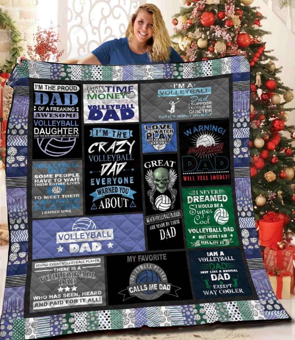 My Favorite Volleyball Player Calls Me Dad Quilt Bedding Set for Sports Fans