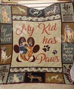 My Kid Has Paws German Shepherd Quilt Bedding Set for Animal-Loving Family