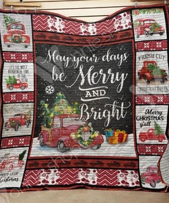 My Your Days Be Merry And Bright With Hallmark Movies - Red Truck Christmas Quilt Blanket