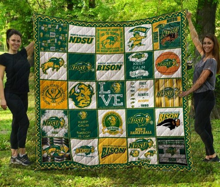 N.C. State Wolfpack N. Dakota State Bion NCAA Quilt Blanket - Keep Warm with Some Wolfpack and Bison Spirit