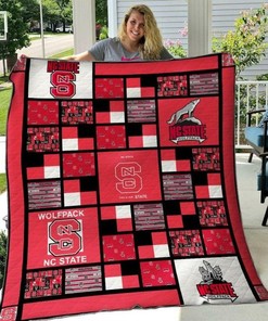 N.C. State Wolfpack Ncaa Quilt Bedding Set with Combined Love Quilt Blanket for Fans