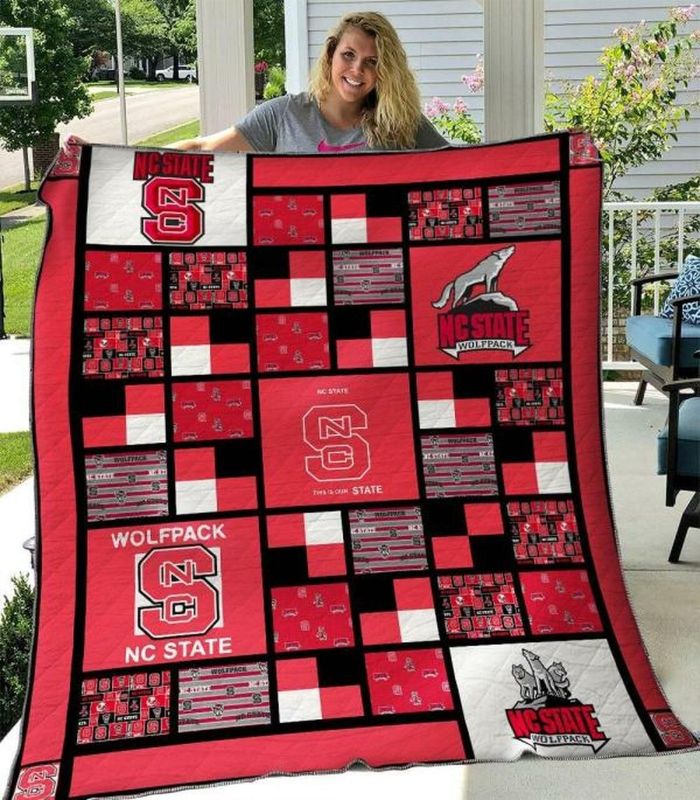 N.C. State Wolfpack Ncaa Quilt Bedding Set with Combined Love Quilt Blanket for Fans