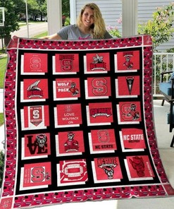 N.C. State Wolfpack Ncaa Quilt Bedding Set with Combined Quilt Blanket for Fans