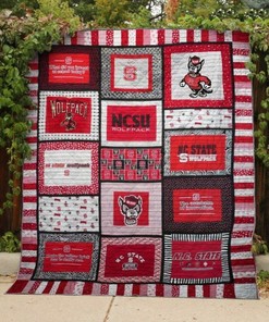NCSU Ncaa N.C. State Wolfpack Quilt Bedding Set with Combined Blanket for Fans