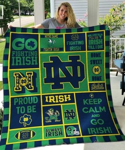 ND Go Irish Notre Dame Fighting Irish Collection Ncaa Quilt Bedding Set - The Perfect Gift for Any Fan