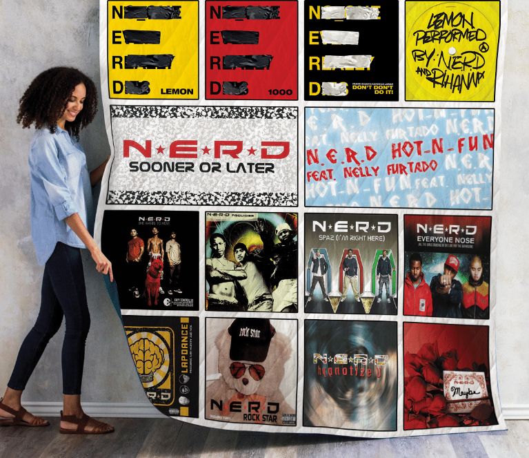 NERD Sooner Or Later Throw Collection: Quilt Bedding Set with Fleece Blanket for NERD Fans