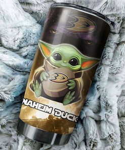 NHL Tumbler for Baby Yoda and Anaheim Ducks Fans