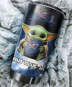 NHL Tumbler for Baby Yoda and Columbus Blue Jackets Fans