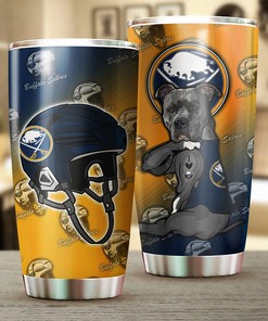 NHL Tumbler with Funny Dog Design - Perfect for Sabres Fans!