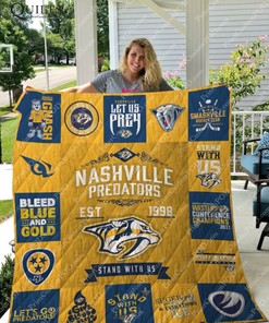 Nashville Predators Collection Bed Set for Boys with Quilt Blanket