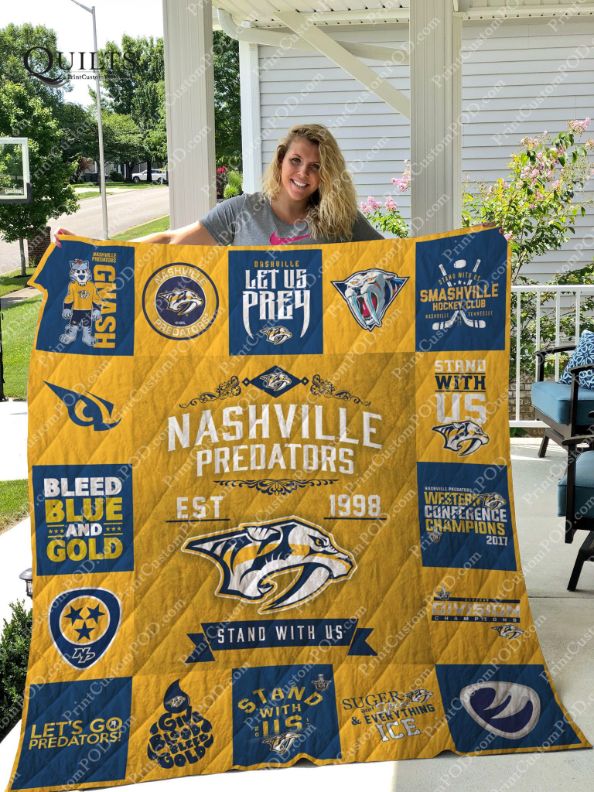 Nashville Predators Collection Bed Set for Boys with Quilt Blanket
