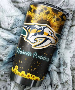 Nashville Predators NHL Tumbler: Beautiful Sunflower Design Tumbler for NHL Fans, Perfect for Any Occasion