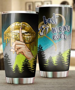 Nashville Predators NHL Tumbler - Best Mom Ever Tumbler with Lovely Flower Design - G Fanatics