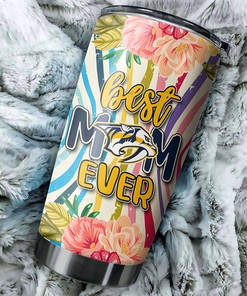 Nashville Predators NHL Tumbler - Best Mom Ever with Charming Flower Design - G Fanatics