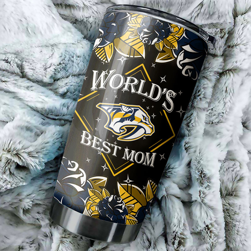 Nashville Predators NHL Tumbler: World's Best Mom Tumbler with NHL Logo, Perfect for Dedicated Fans