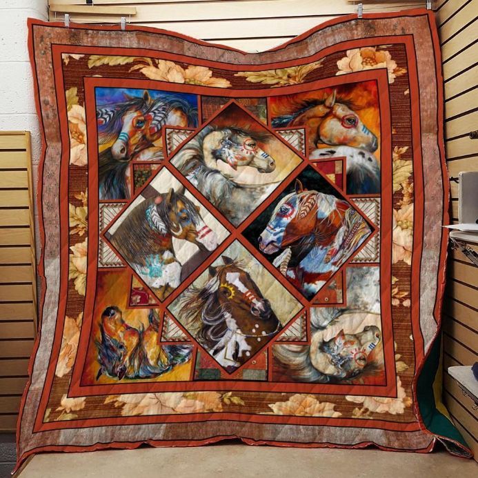 Native American Horses Gift Quilt Bedding Set