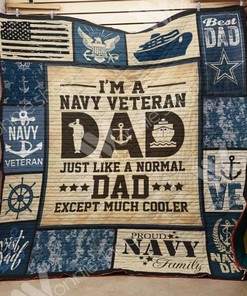 Navy Veteran Dad Myth Quilt Blanket: Ideal Custom Gift