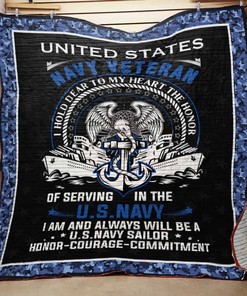 Navy Veteran Theme I Am and Always Will Be Quilt Blanket