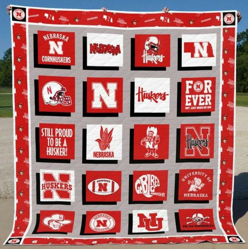 Nebraska Cornhuskers Ncaa Quilt Bedding Set with Soft Quilt Blanket for Fans