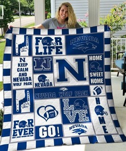 Nevada Wolf Pack Ncaa Quilt Bedding Set with Collected Collection Quilt Blanket