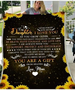 Never Forget- To My Daughter Blanket Family Quilt Bedding Set.