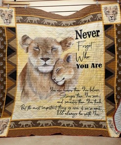 Never Forget Who You Are Lion Family Quilt Bedding Set