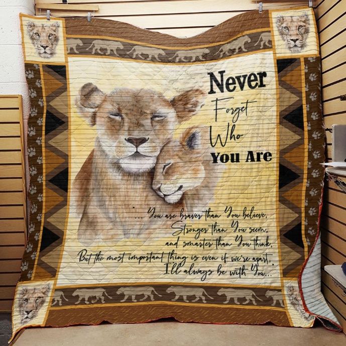 Never Forget Who You Are Lion Family Quilt Bedding Set