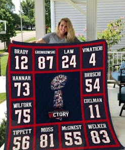 New England Patriots All The Numbers Quilt Blanket - Great for Football Fans