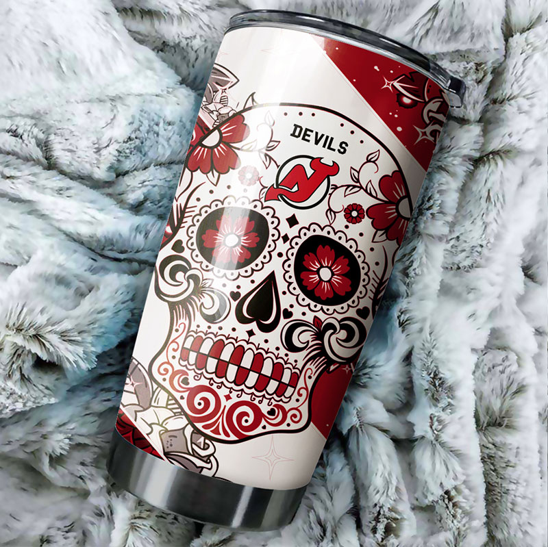 New Jersey Devils NHL Tumbler: Skull Design Tumbler for NHL Fans, Perfect for Any Occasion - Image 2