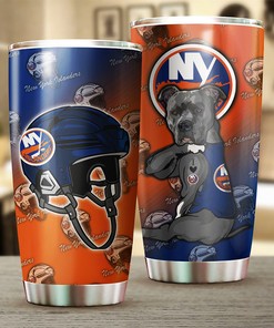 New York Islanders NHL Tumbler - Funny Dog Design Tumbler for NHL Fans