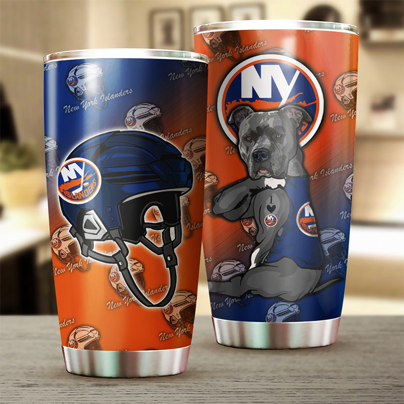 New York Islanders NHL Tumbler - Funny Dog Design Tumbler for NHL Fans