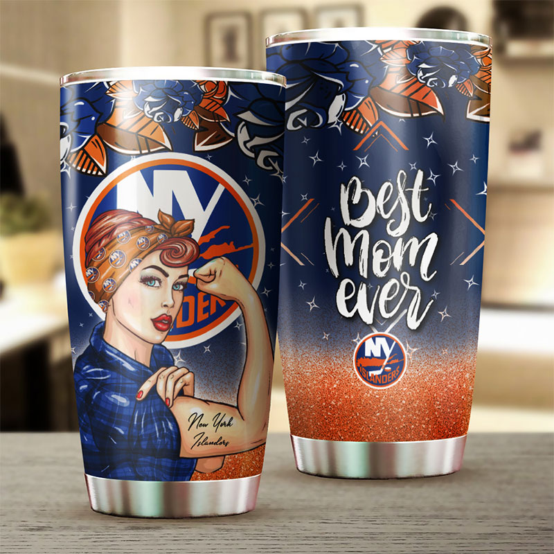 New York Islanders NHL Tumbler - Strong Best Mom Ever Design Tumbler