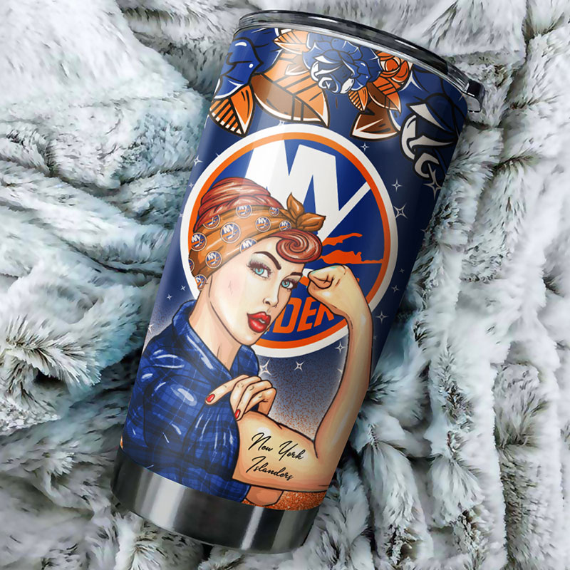 New York Islanders NHL Tumbler - Strong Best Mom Ever Design Tumbler - Image 2