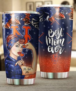 New York Mets MLB Tumbler - Best Mom Ever Design