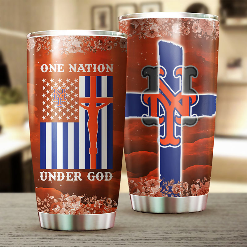 New York Mets MLB Tumbler - One Nation Under God Edition - Image 2