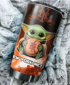 New York Mets MLB Tumbler with Baby Yoda Personalization